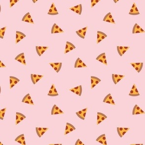 Little tossed geometric abstract pizza slices italian food design on blush pink