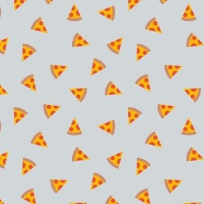 Little tossed geometric abstract pizza slices italian food design on cool gray