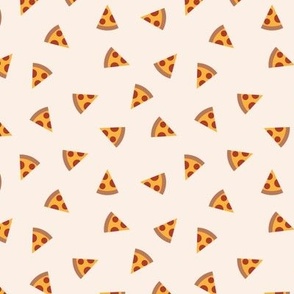 Little tossed geometric abstract pizza slices italian food design on cream