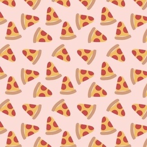 Minimalist pizza slices - abstract simple food design on blush pink 