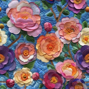 Patchwork of Spring Sewn Roses