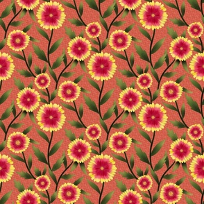 Summer Gaillardia Flower Pattern (Orange) - 18 inch