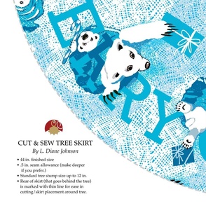 Cut + Sew Polar Bears Celebrate Christmas | Tree Skirt