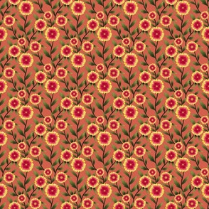 Summer Gaillardia Flower Pattern (Orange) - 9 inch