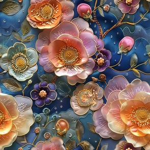 Beaded Floral Tapestry