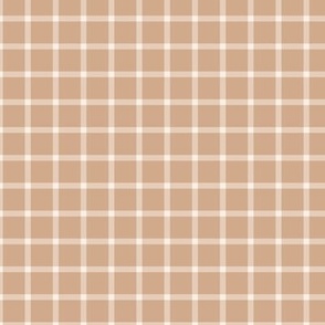 Grid Gingham Off White And Light Beige Check