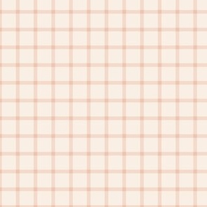 Grid Gingham Off White And Soft Pink And Cream White Check