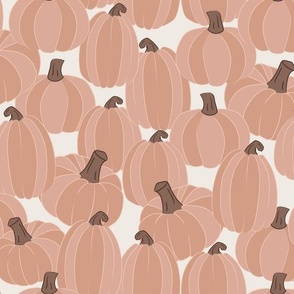 Cottagecore Pumpkins in Peachy Pinks  on Off White