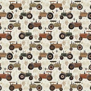 Calgary Stampede - vintage tractors and wheat fields Medium  - retro farm machinery - crop fields - kids apparel