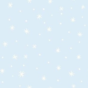 Natural Christmas - Snowflakes on a light blue background
