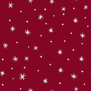 Natural Christmas - Snowflakes on a red background