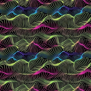 Neon Rhythms: Psychedelic Striped Wave Pattern