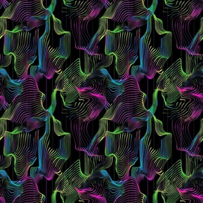 Neon Contour Map Abstract Pattern