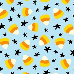 6x7 Candy corn, stars on  blue