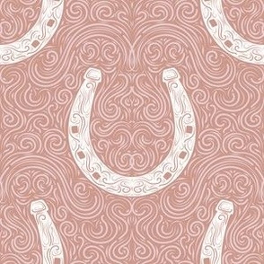 Lucky horseshoe in dusty rose. Small scale 