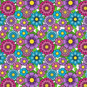 Multi-colour Retro Floral