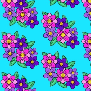 Pink and Purple Retro Flowers