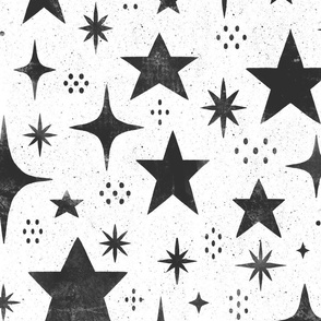 (large) Rustic spackled stars tricorn black white