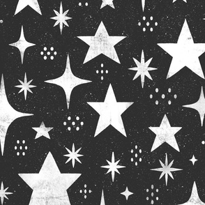 (large) Rustic spackled stars tricorn black white