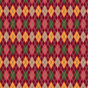 (M) handdrawn cozy christmas plaid - red