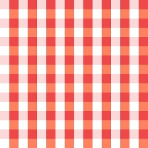 2x2 Sweet Checkerboard, pink orange, white