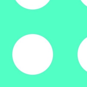 SFGD1BR - Closely Spaced Large White Polka Dots on Seafoam Green - 6 inch basic repeat  - minimalist
