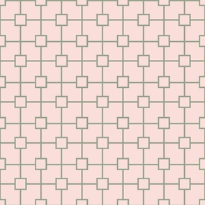 (S) Classic Trellis, Lattice, English Country Garden Dusty Pink and Sage Green