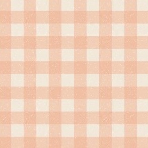 (Medium) Gingham Textured - Soft Peach Blush Pink