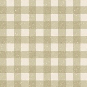 (Medium) Gingham Textured - Muted Soft Olive Green
