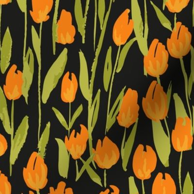 Halloween Flowers Garden Orange Green Black Cottagecore Romantic countryside