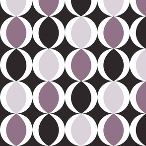 Large Modern Geometric Leaves in Orchid Tint - Dark