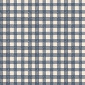 (Small) Gingham Plaid Textured - Muted Blue
