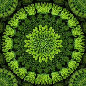 Abstract Marigold Leaf Half Drop Kaleidoscope