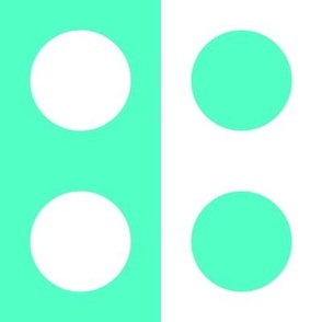 SFGD3 - 4 inch Wide Polka Dot Stripes in Seafoam Green and White 