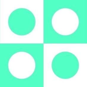 SFGD4HB - Opposites Attract Polka Dot Checks in Seafoam Green and White -