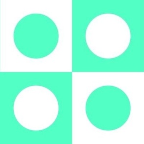 SFGD3HB - Opposites Attract Polka Dot Checks in Seafoam Green and White -