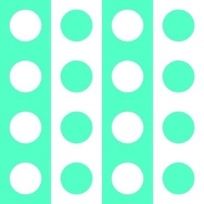 SFGS2 -  Polka Dot Stripes in Seafoam Green and White - 4 inch repeat