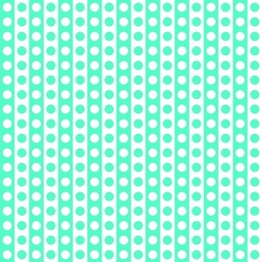 Opposites Attract Polka Dot Stripes in Seafoam Green and White   - small scale - 4 x 2 inches - seamless