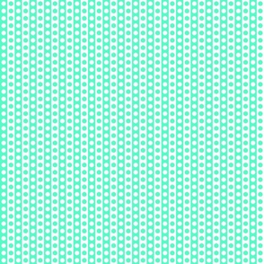 Opposites Attract Polka Dot Stripes in Seafoam Green and White   - tiny scale - 2 x1 inch repeat - seamless