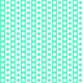 SFGD3 - Half Inch Wide Polka Dot Stripes in Seafoam Green and White  