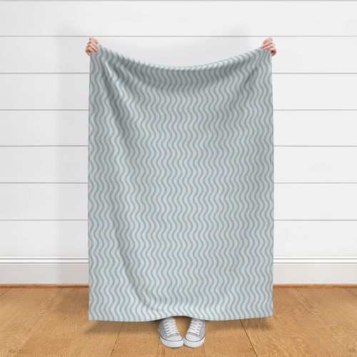 Wavy Stripes - Soft Duck-Egg Blue & Cream