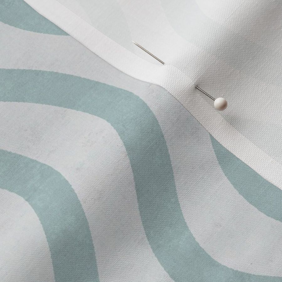 Wavy Stripes - Soft Duck-Egg Blue & Cream