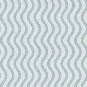 Wavy Stripes - Soft Duck-Egg Blue & Cream