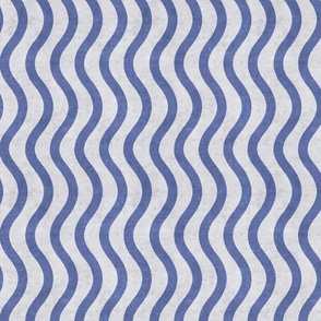 Wavy Stripes - Blue & White