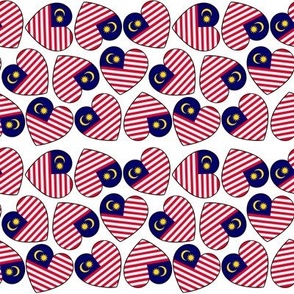Jumbled Malaysian flag hearts (multidirectional)