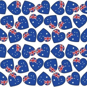 Jumbled Australian flag hearts (multidirectional)