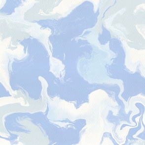 Abstract Acrylic Fluidly Pattern_white Smoke Ash Gray Baby Blue Cornflower Serenity