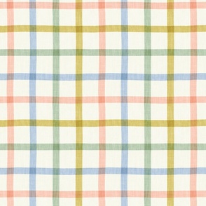 Medium Colorful Plaid in Rainbow Colours, Cheerful Summer Check