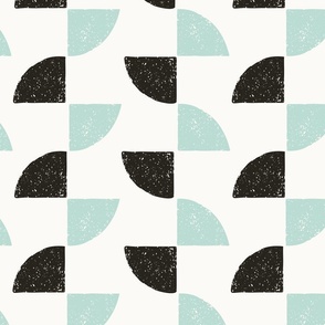 Geometric, Triangle, Stripes, Blue, Black, Modern, Retro, Shapes, Texture, Charcoal, Mint