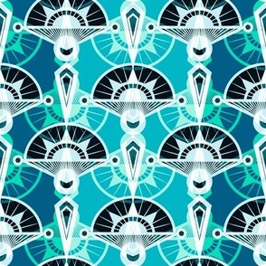 fashionable blue sky blue geometric pattern art deco 